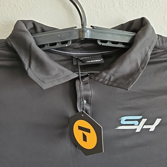Truewerk Stewart Haas Crew Issued Polo Shirt Mens Size M Black Racing Ford NWT - Picture 3 of 8